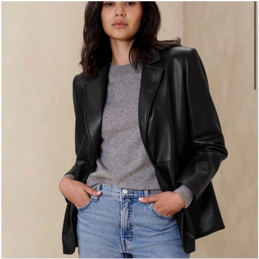 Banana republic vegan leather blazer